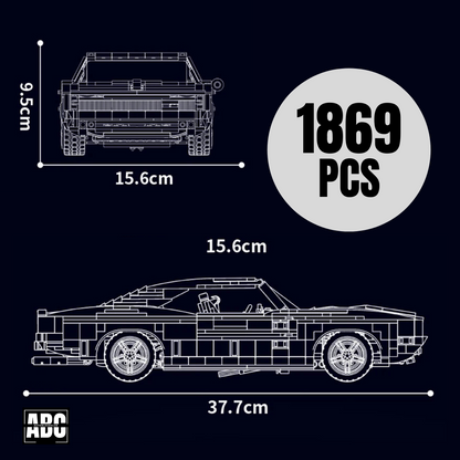 American V8 Legend - Charger Drag Monster | 1869pcs